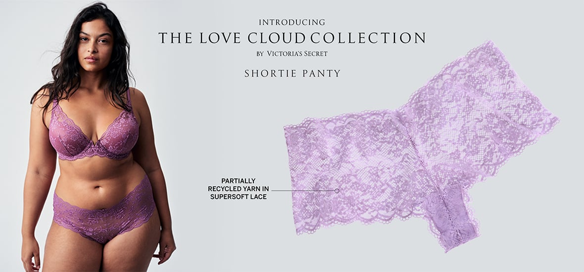 Introducing The Love Cloud Shortie Panty. Partially Recycled Yarn in Supersoft Lace.
