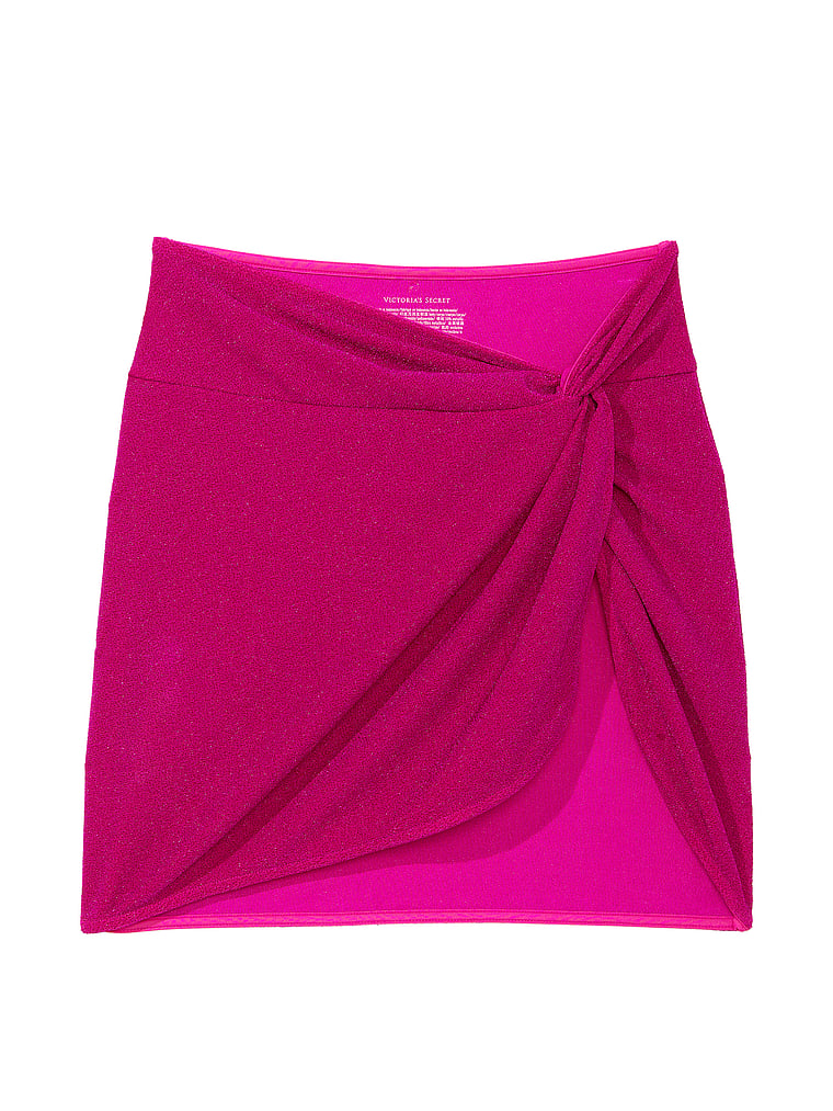 Victoria's Secret, Victoria's Secret Swim Shimmer Mini Sarong Coverup, Forever Pink Shimmer, offModelFront, 1 of 4