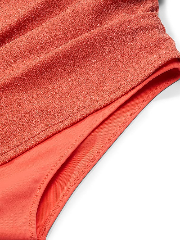 PINK The Wave Swimsuit Dress, Deep Coral, detail, 4 of 4