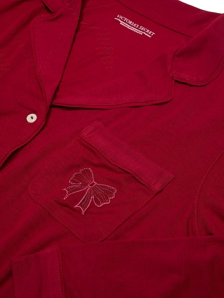 Modal Soft Bow Long Pajama Set