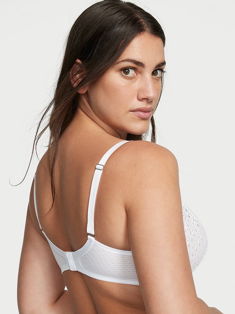 Victoria's Secret, Dream Angels The Fabulous by Victoria's Secret Full Cup Bra, Vs White, onModelBack, 2 of 4 Lorena is 5'9" or 175cm and wears 34DD (E) or Large