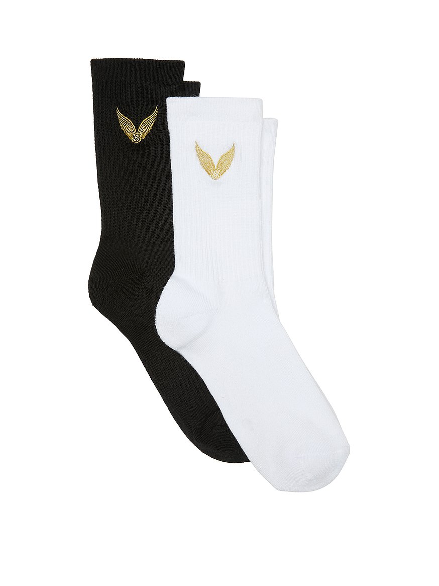 Buy Lot de 2 socquettes étroites, Ailes Doré En Blanc Noir Et Noix De Coco - Order Socks online - Victoria's Secret