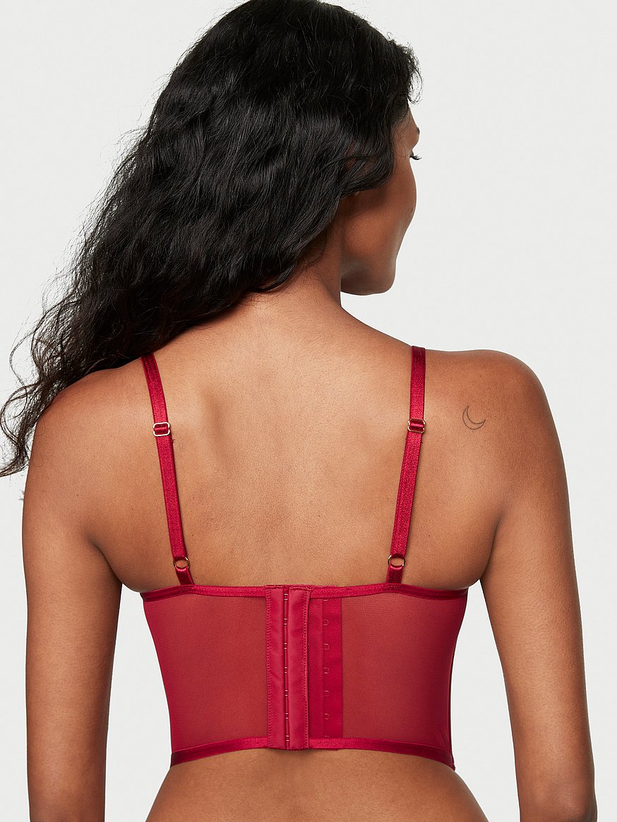 Double Shine Strap Push-Up Corset Top